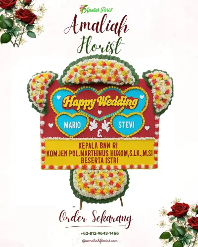 Karangan Papan Bunga Pernikahan di Ringinharjo